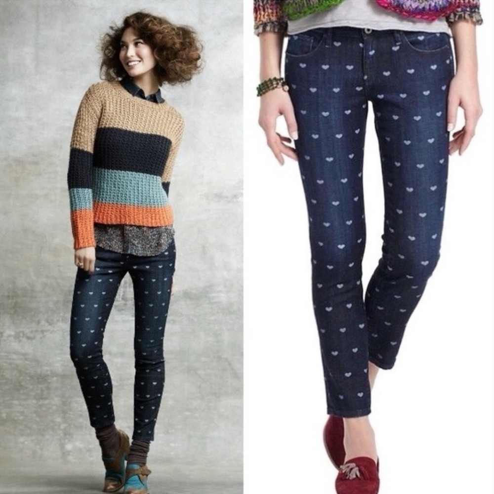 AG The Stevie Ankle Slim Straight‎ Heart Jean. Size 25